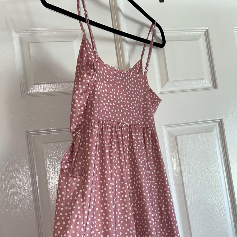 Dusty Rose Polka Dot Midi Dress - Women - Picture 5 of 5